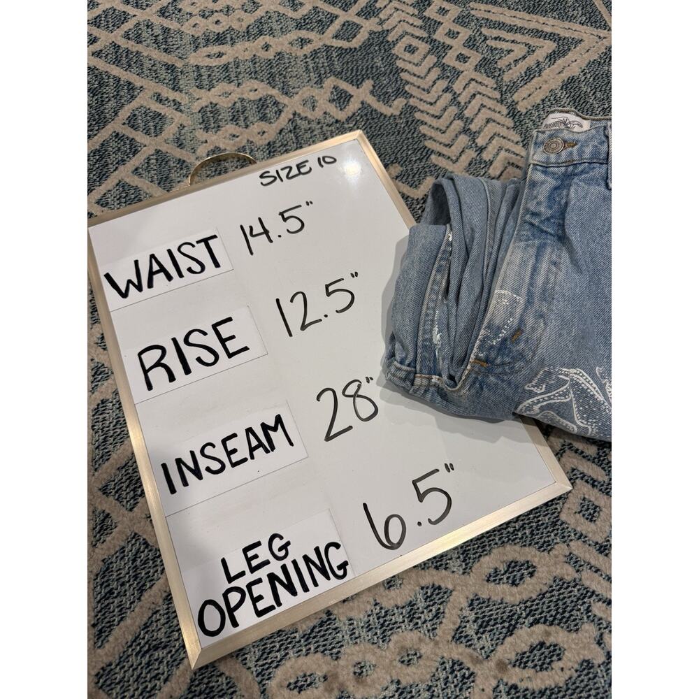 Aeropostale Jeans Womens 10 90's Baggy Light Wash Blue Denim Custom Graphic - Picture 16 of 16